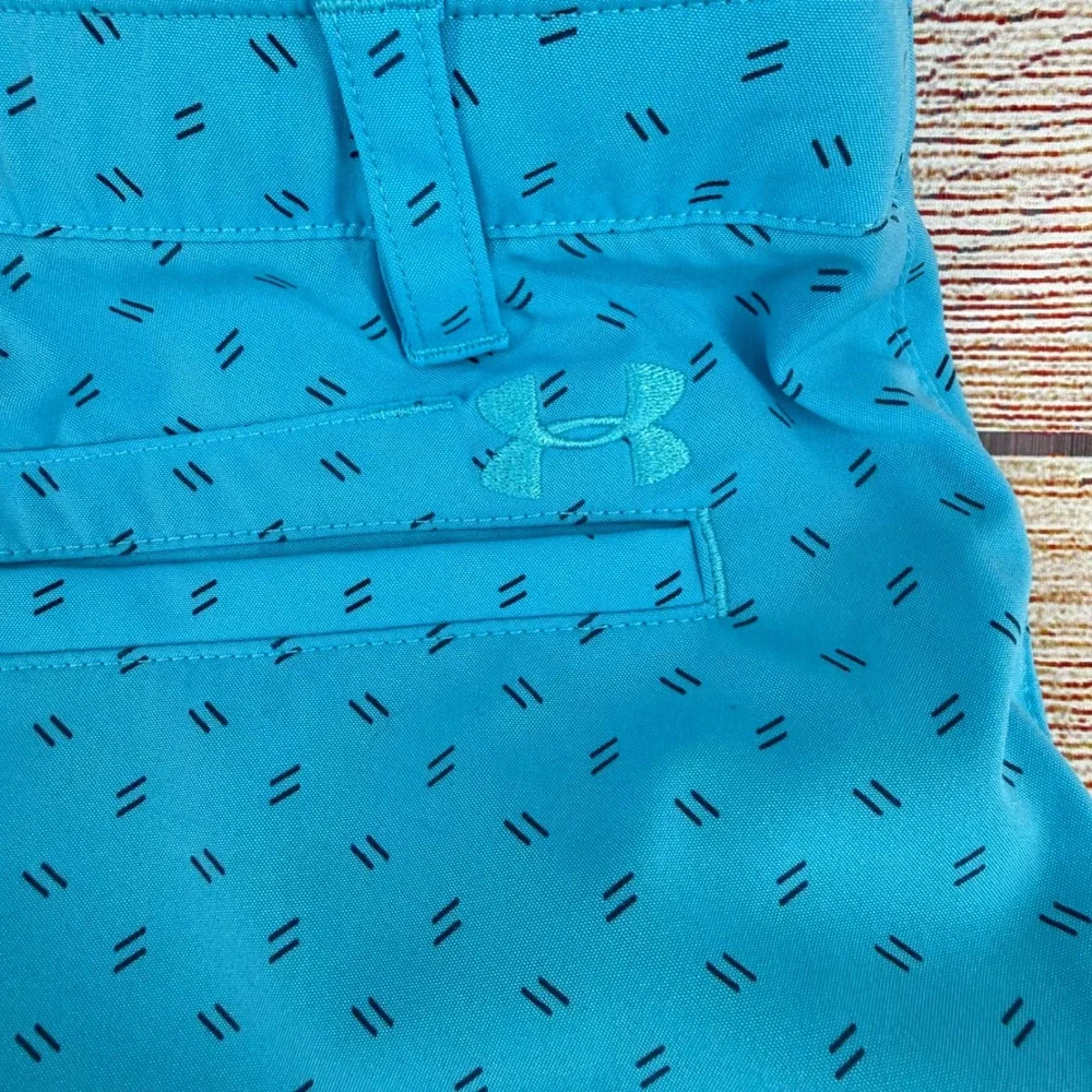 Under Armour Boys Blue‎ Dash Print HeatGear Golf Shorts Size Youth Medium YMD